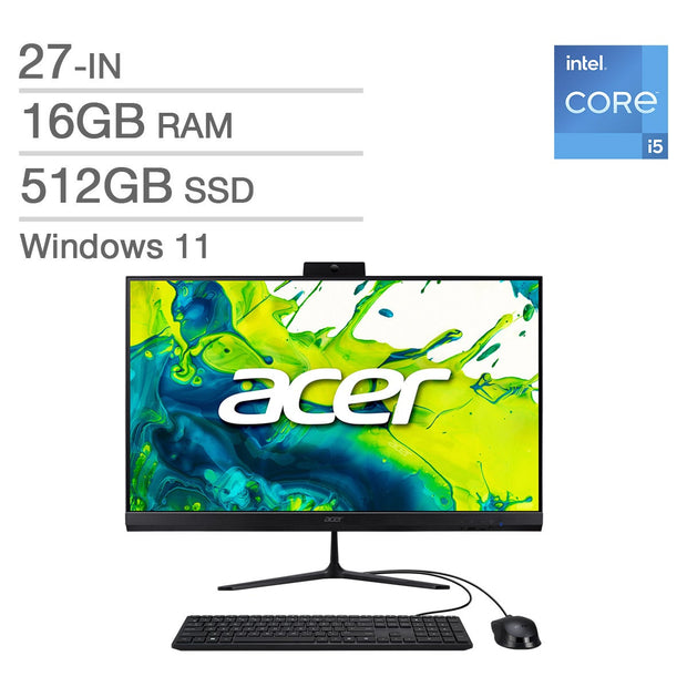 Acer Aspire 27-in All-in-One Desktop, Intel Core i5-13420H – 16GB RAM, 512GB SSD
