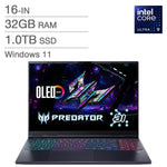 Acer Predator Helios Neo 16S Gaming Laptop, 16.0 – in, Intel Core Ultra 9 275HX, 32GB RAM, 1TB SSD, NVIDIA GeForce RTX 5070Ti Graphics