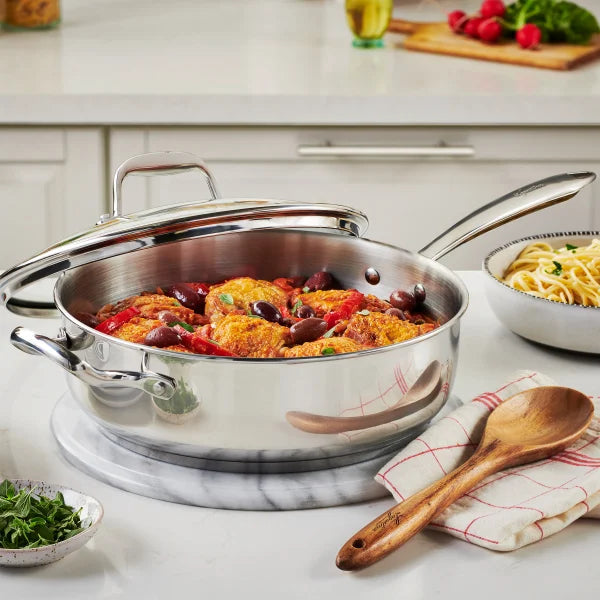 Lagostina Stainless Steel Sauté Pan with Lid, 28 cm (5 L)