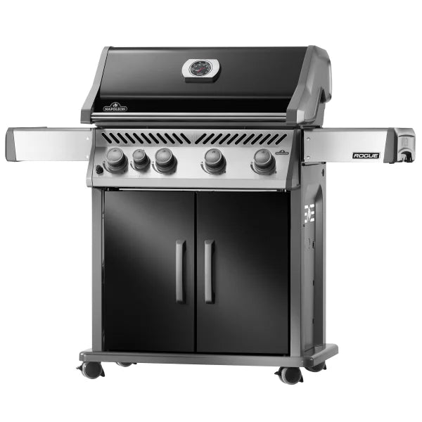 Napoleon Rogue 525 Propane Gas BBQ with Range Side Burner, with Cover