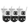 Defender AI POWERED Guard Pro 3K PLUS Dual Lens PTZ Wi-Fi Plug-in Security Cameras, 3 Pack