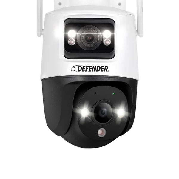 Defender AI POWERED Guard Pro 3K PLUS Dual Lens PTZ Wi-Fi Plug-in Security Cameras, 3 Pack