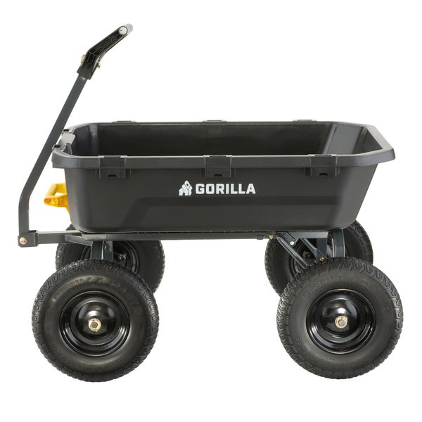 Gorilla 9 Cu. Ft. Heavy Duty Poly Dump Cart with Flat Free Tires