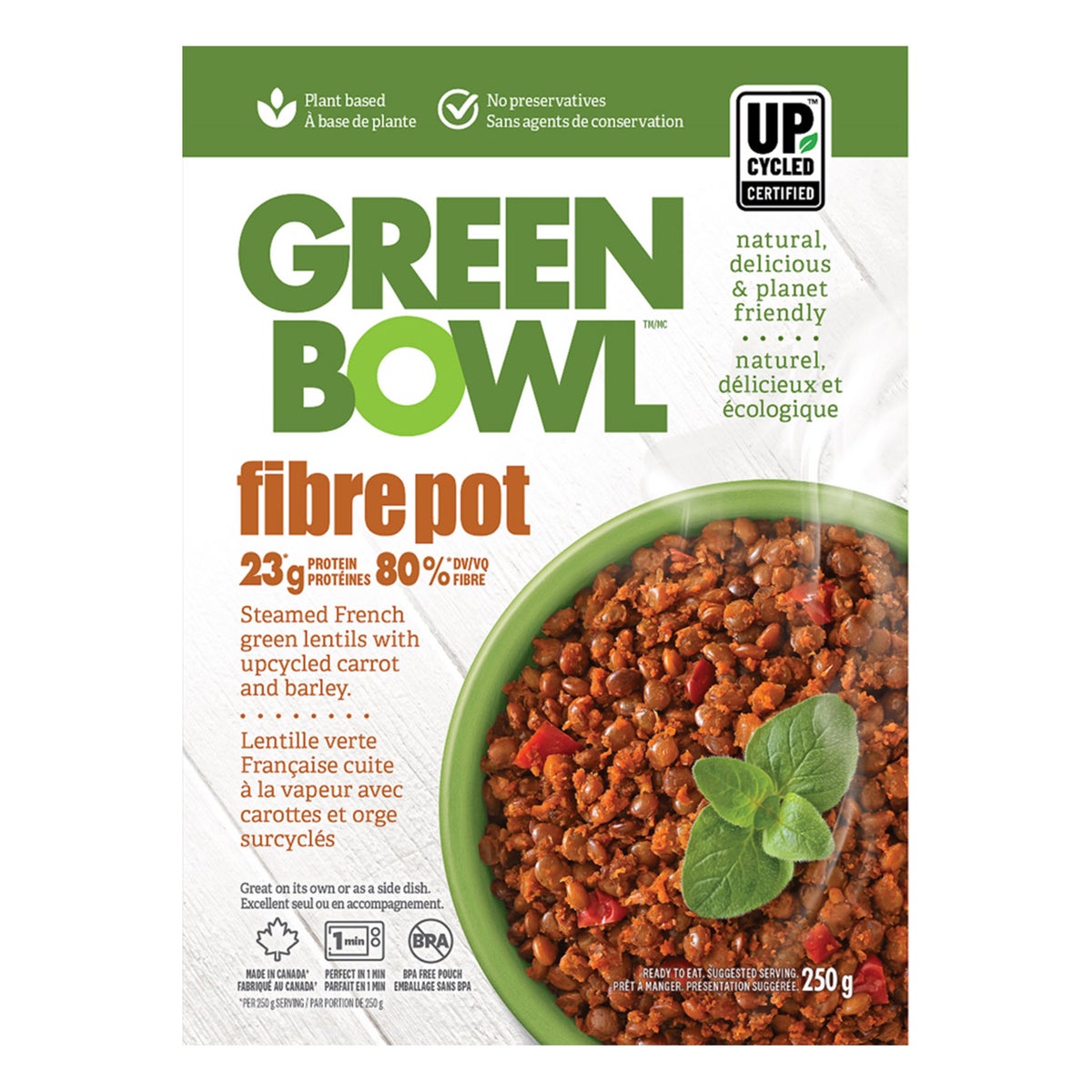 Green Bowl Fibrepot Vegan Meal, 12 × 250 g