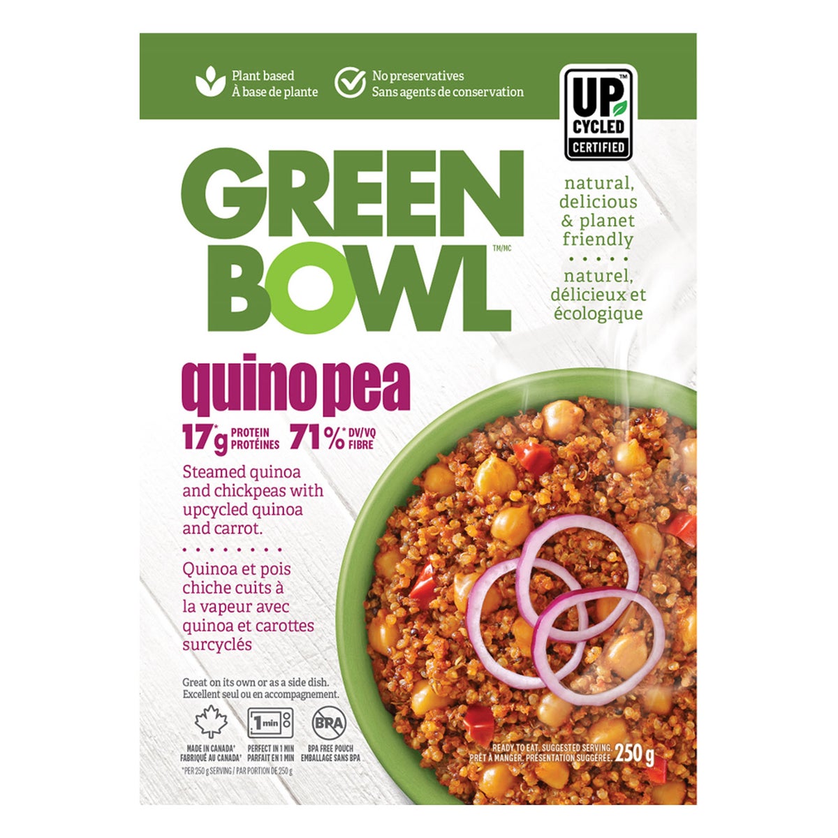 Green Bowl Quinopea Vegan Meal, 12 × 250 g