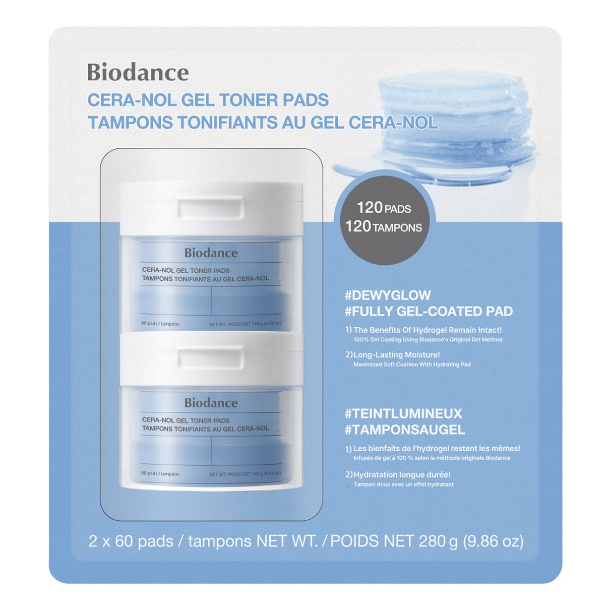 Biodance Cera-Nol Gel Toner Pads, 2 x 60