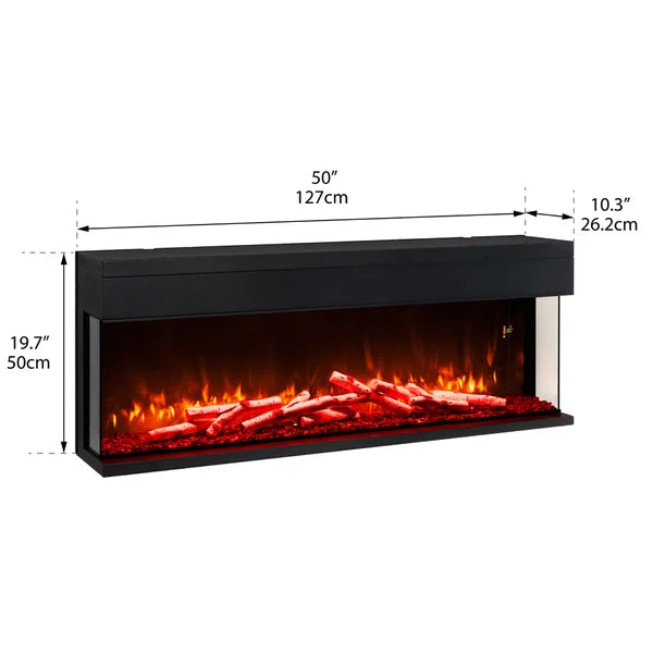 Paramount Crystal Edge 127 cm (50 in.) Multi-Sided Electric Fireplace