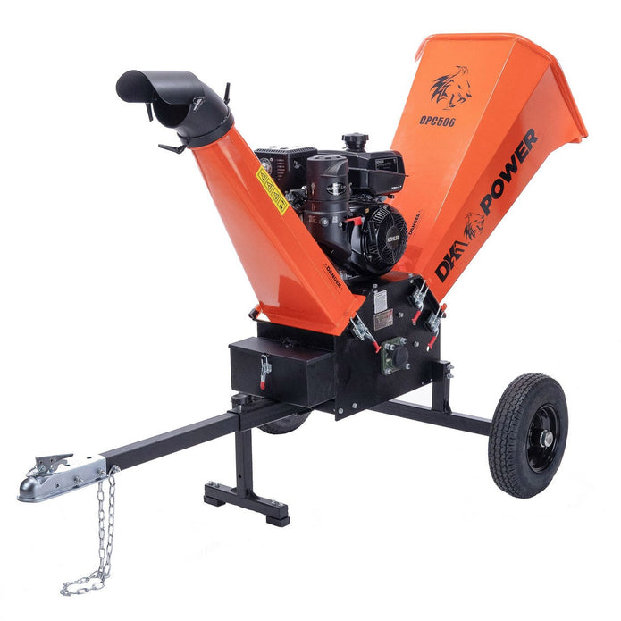 DK2 POWER 6-Inch 14 HP 429 cc Cyclonic Drum Chipper Shredder with Heavy-Duty Outdoor Power Equipment Cover (Large)