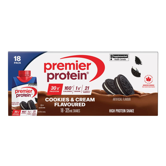 Premier Protein High-protein Cookies & Cream Shake, 18 x 325 mL