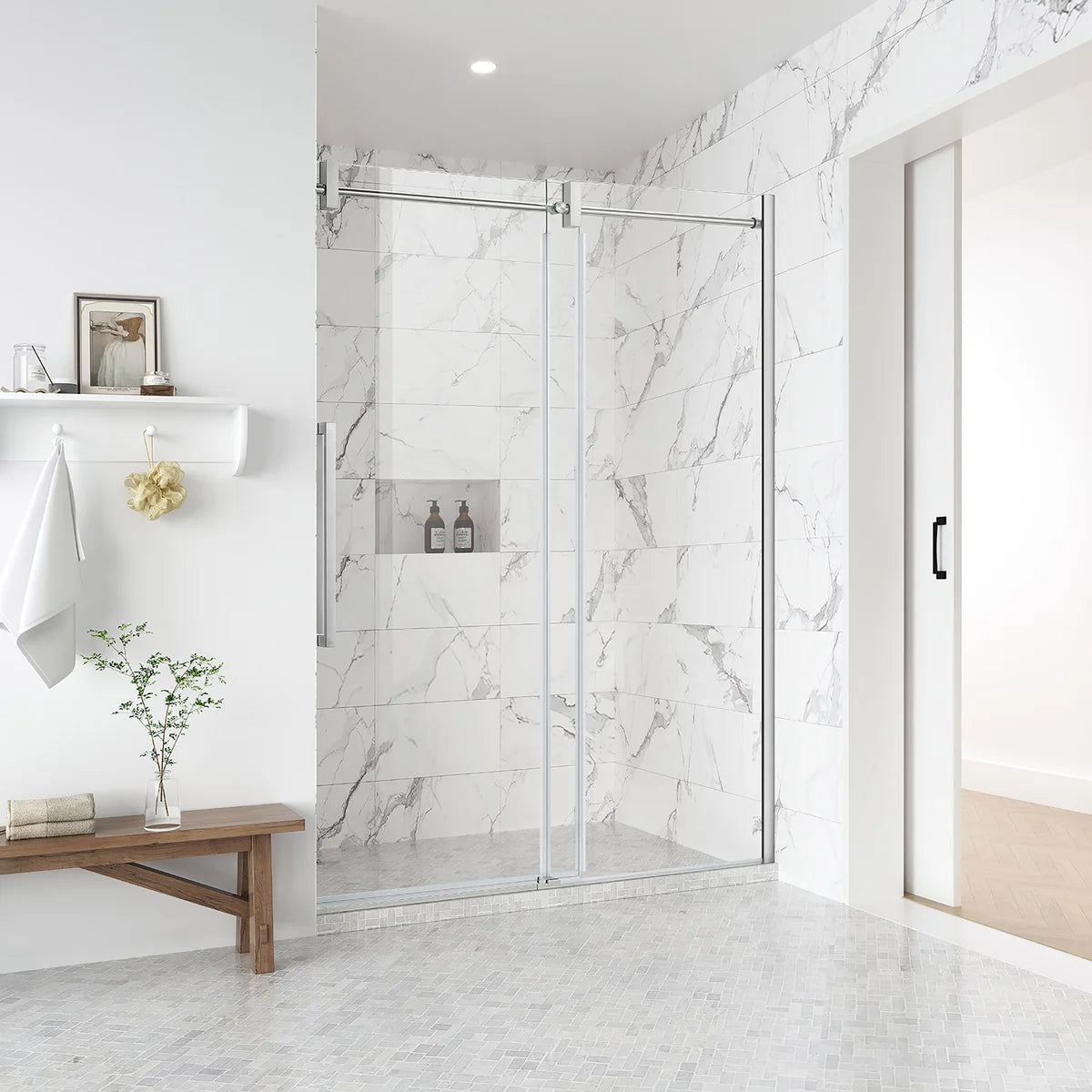 OVE Decors Dayton Frameless Glass Alcove Shower Door