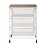 Edifice Mesh Rolling Cart, 3 Baskets