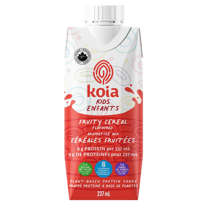 Koia Kids Plant-Protein Nutrition Shake, Fruity Cereal, 18 x 237 mL