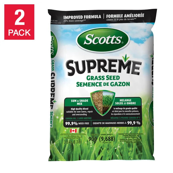Scotts Supreme Grass Seed 3.8 kg 2-pack