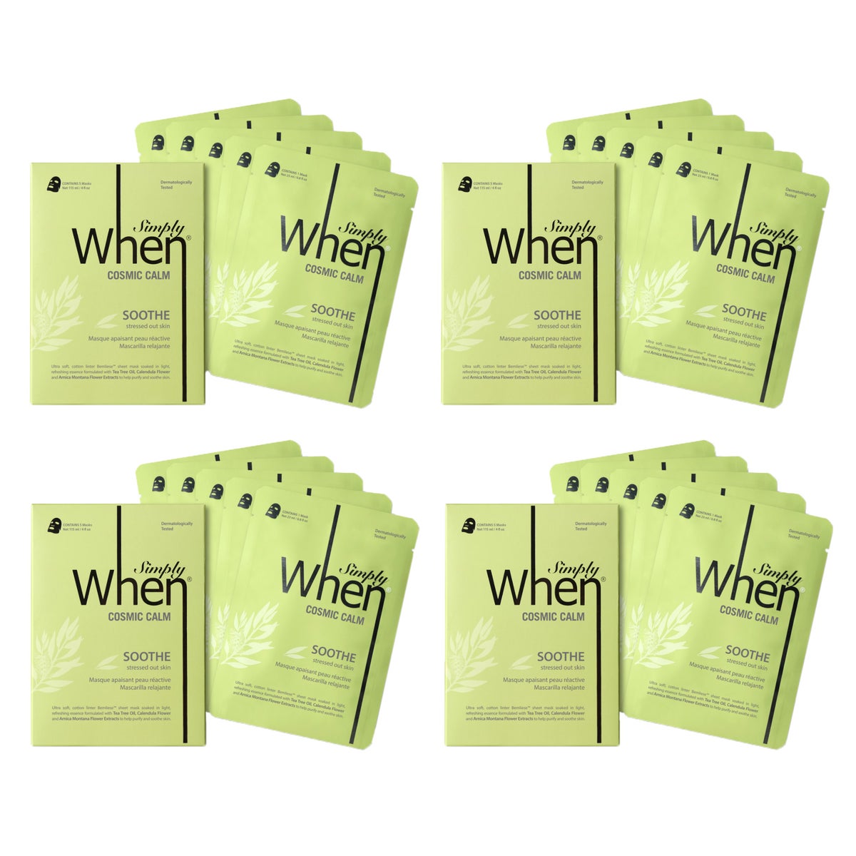 Simply When Cosmic Calm Soothe Sheet Masks, 20-pack