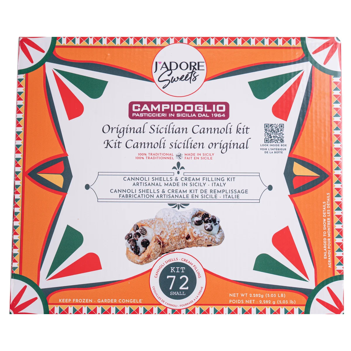 Original Sicilian Small Cannoli Kit, 72-count