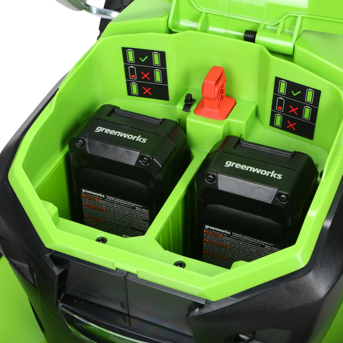 Greenworks 48V (2x24V) Lawn Mower & String Trimmer & Blower Combo, (2) 4.0Ah Batteries and Dual Port Charger Included