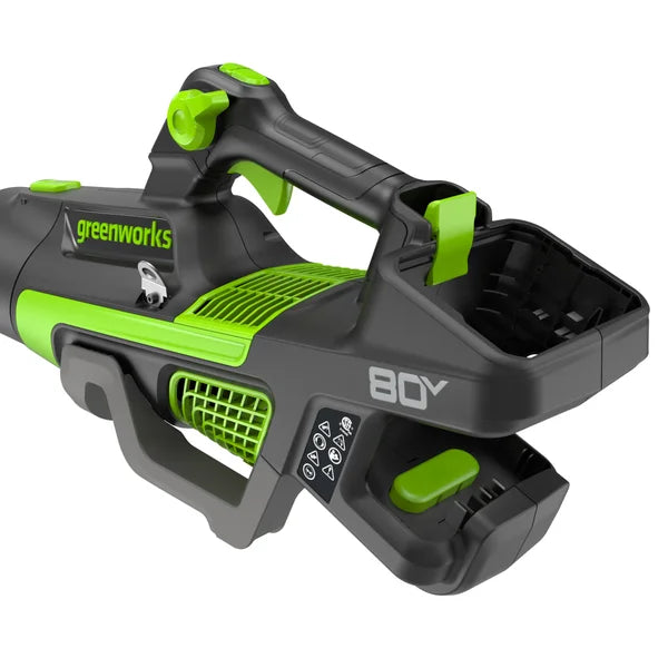Greenworks 80V 800CFM 200 MPH Blower, Includes (1) 4Ah Battery, 2A Charger and Premium Shoulder Strap