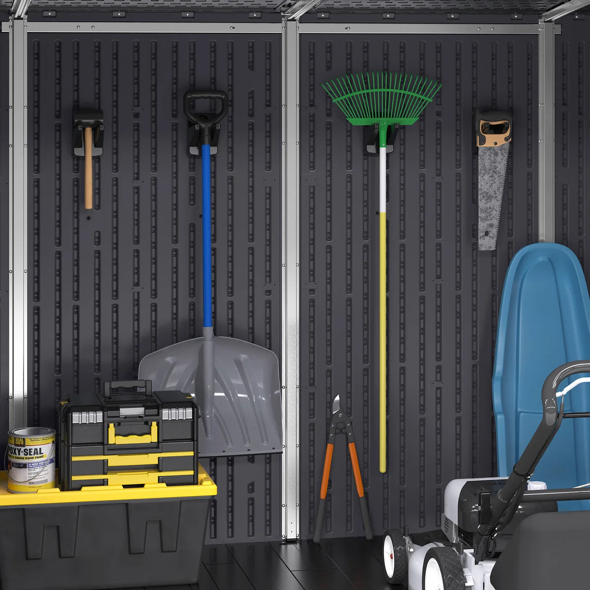 Suncast Modernist 8 ft. x 7 ft. Dual Barn Door Storage Shed