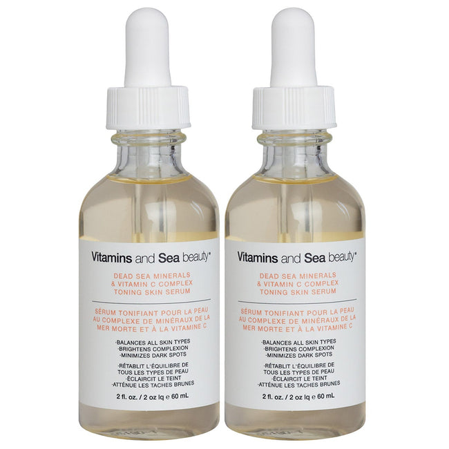 Vitamins and Sea Beauty Dead Sea Minerals and Vitamin C Toning Skin Serum, 2 x 60 mL