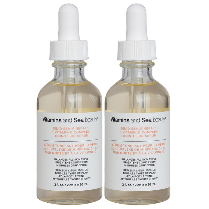 Vitamins and Sea Beauty Dead Sea Minerals and Vitamin C Toning Skin Serum, 2 x 60 mL