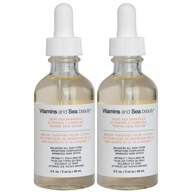 Vitamins and Sea Beauty Dead Sea Minerals and Vitamin C Toning Skin Serum, 2 x 60 mL