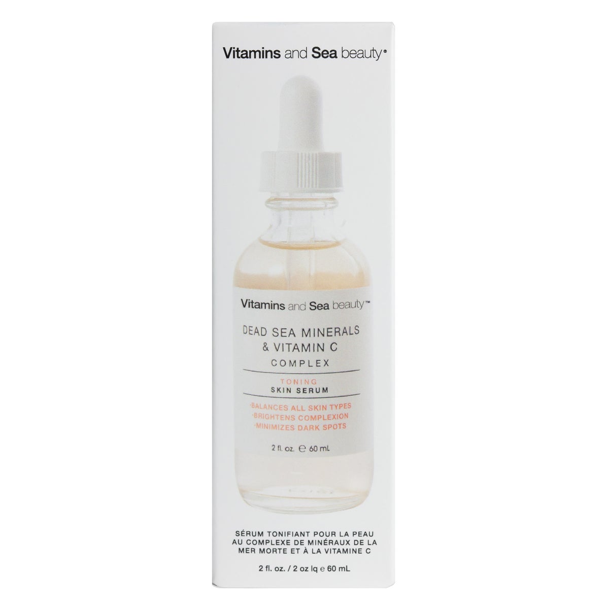 Vitamins and Sea Beauty Dead Sea Minerals and Vitamin C Toning Skin Serum, 2 x 60 mL