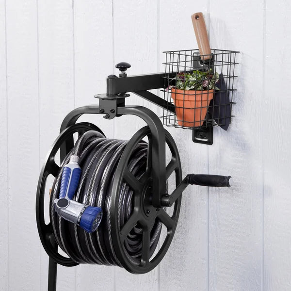 Navigator Single Arm Rotating Hose Reel, Black