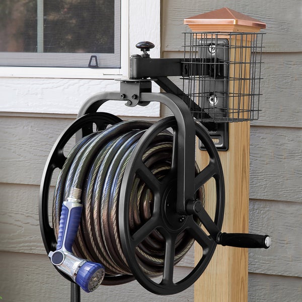 Navigator Single Arm Rotating Hose Reel, Black