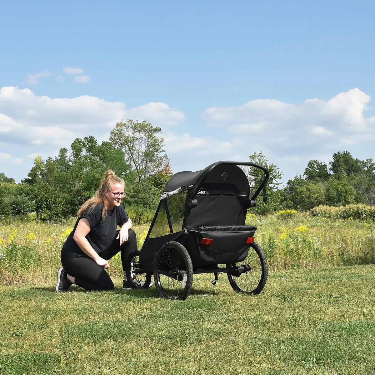 Wike Premium Suspension Bike Trailer - Includes Stroller and Jogger Kits