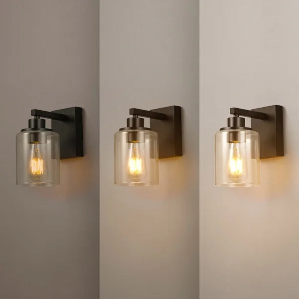 Globe Electric Rechargeable Glass Wall Sconce, 2-pack