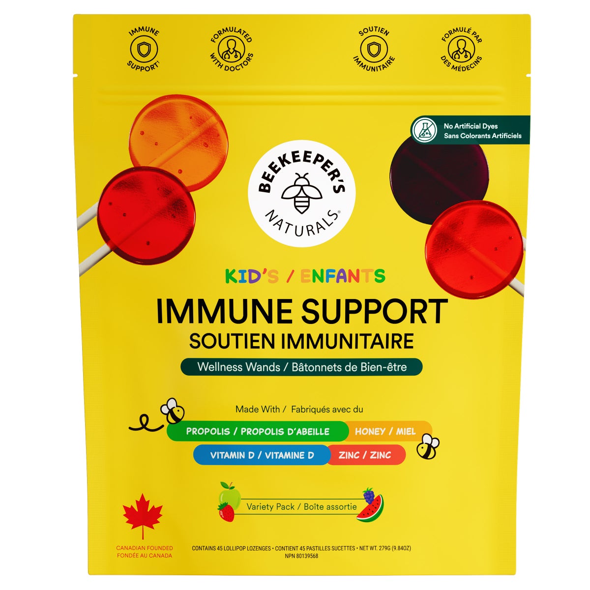 Beekeeper's Naturals Wellness Wands, pack of 45