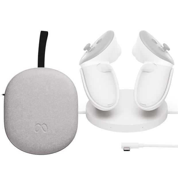 Meta Quest 3/3S Compact Carrying Case and Compact Charging Dock Bundle