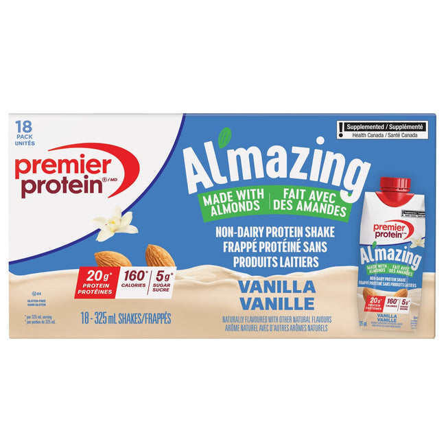 Premier Protein Al'mazing Vanilla Non-Dairy Protein Shake, 18 x 325 mL