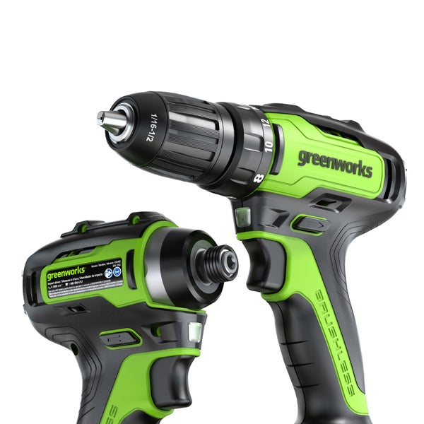 Greenworks 24V Brushless Drill/Driver & Impact Driver Kit