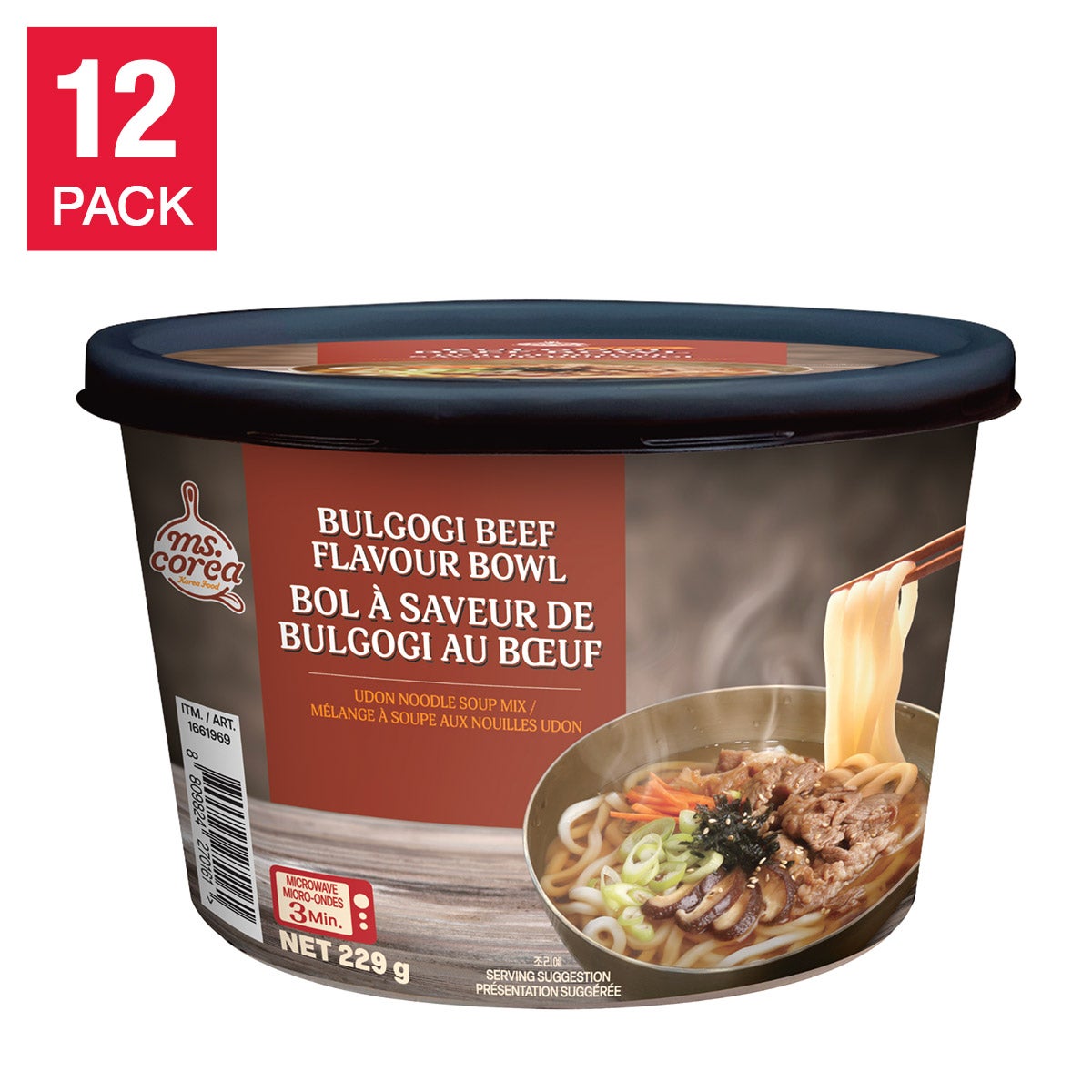 Ms. Corea Bulgogi Beef Noodle Soup, 12 × 229 g