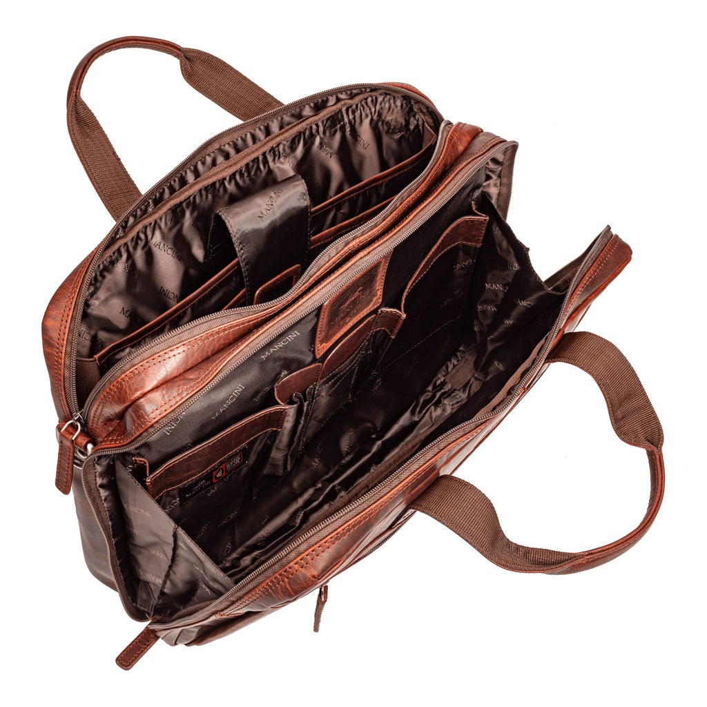 Mancini Leather 15.6 in. Laptop Briefcase