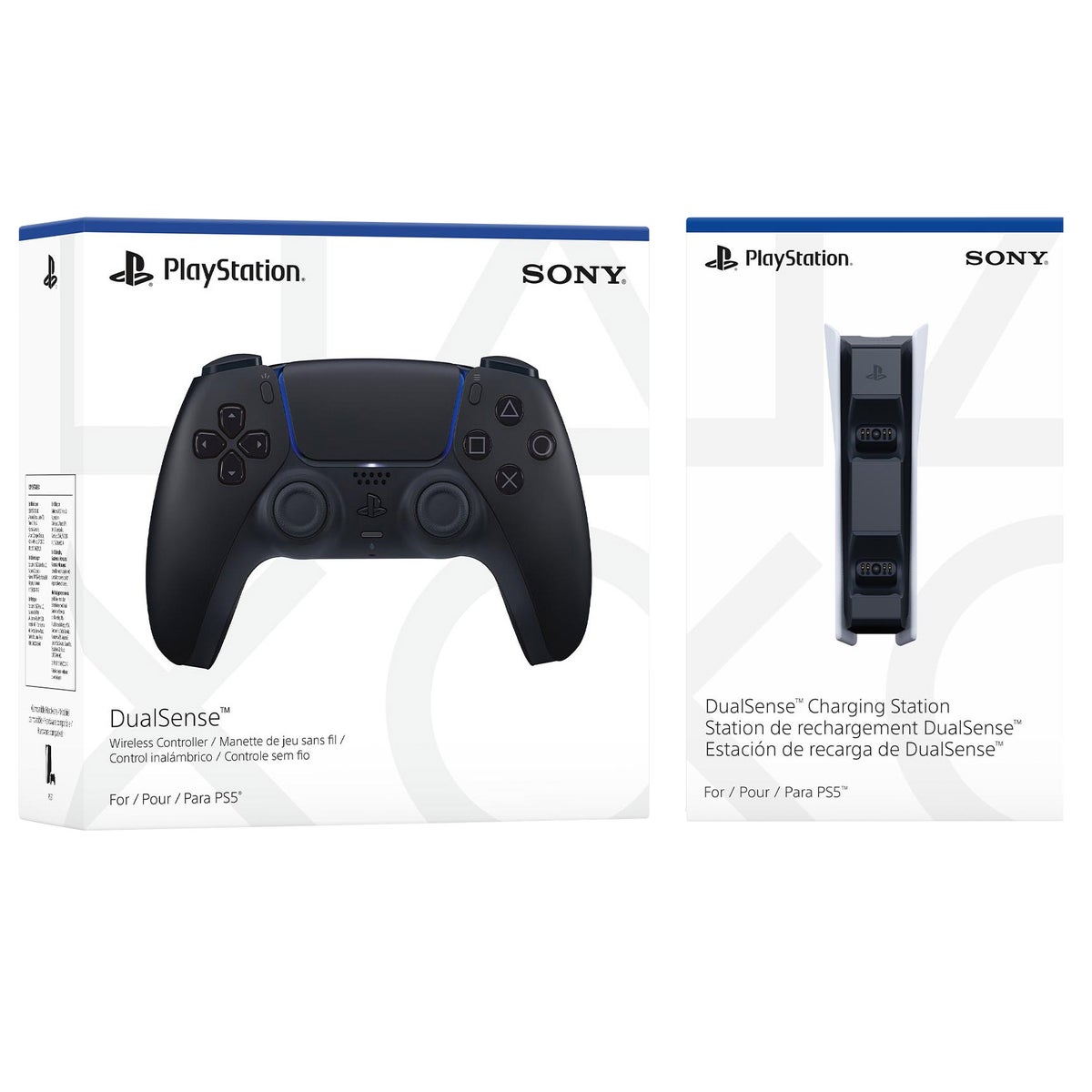 PlayStation 5 DualSense Midnight Black Wireless Controller and Charging Station Bundle