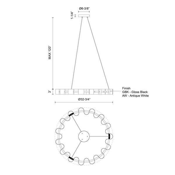 Light & Modern Genvieve 32 in. Chandelier