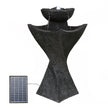 Solar Powered Contemporary Pedestal Fountain with White LED
