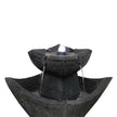 Solar Powered Contemporary Pedestal Fountain with White LED