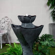 Solar Powered Contemporary Pedestal Fountain with White LED