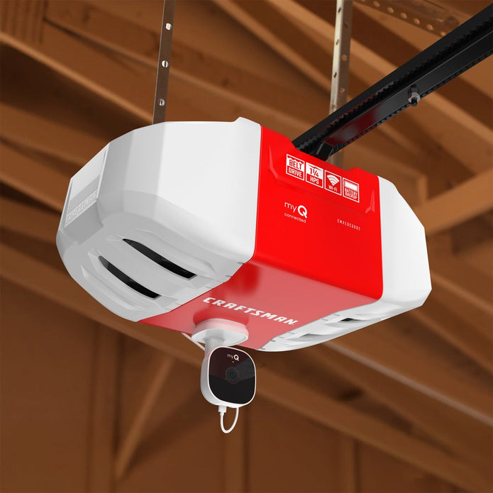 Craftsman 1-1/4HP Smart Garage Door Opener, Battery Backup and Camera