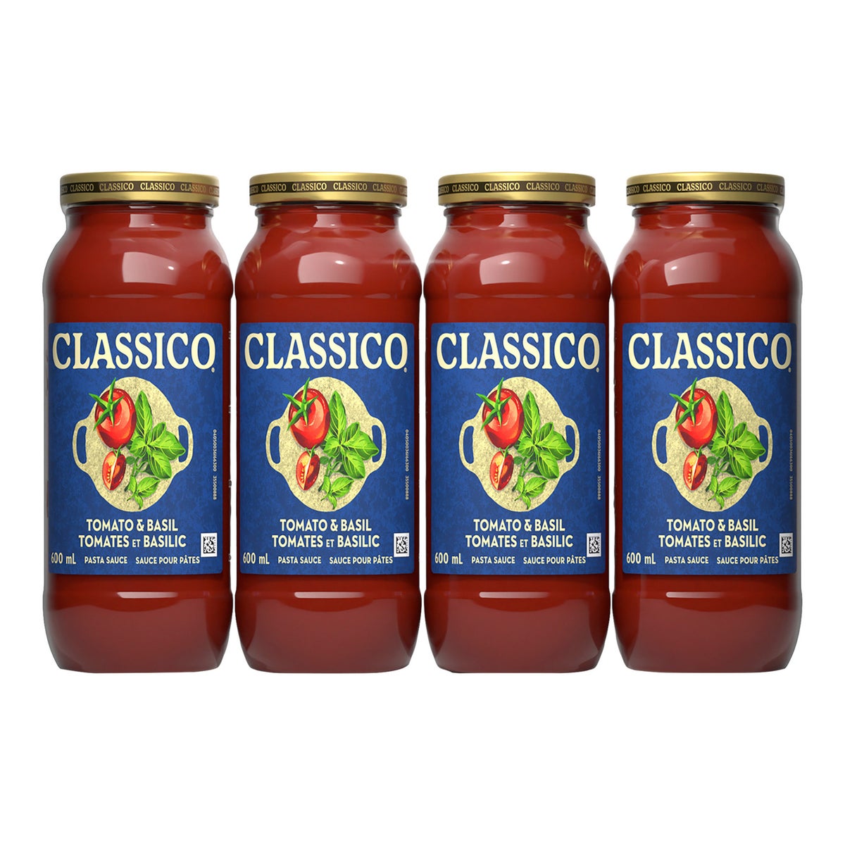 Classico Tomato & Basil Pasta Sauce, 4 × 600 mL