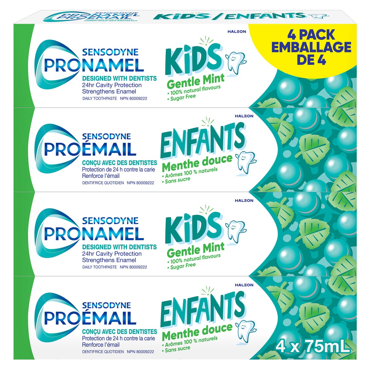 Pronamel Kids Gentle Mint Toothpaste, 4 x 75 mL