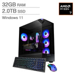 iBUYPOWER Element Gaming Desktop, AMD Ryzen 7 9800X3D - 32GB RAM, 2TB SSD, 12GB NVIDIA GeForce RTX 5070