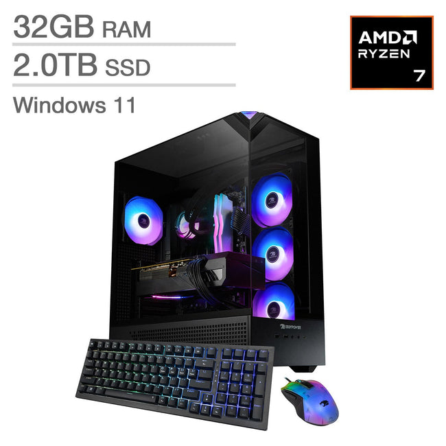 iBUYPOWER Element Gaming Desktop, AMD Ryzen 7 9800X3D - 32GB RAM, 2TB SSD, 12GB NVIDIA GeForce RTX 5070