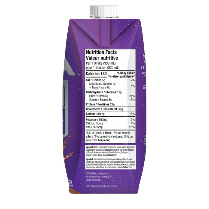 Vega Plant-Based Protein Shake Chocolate, 18 x 330 mL