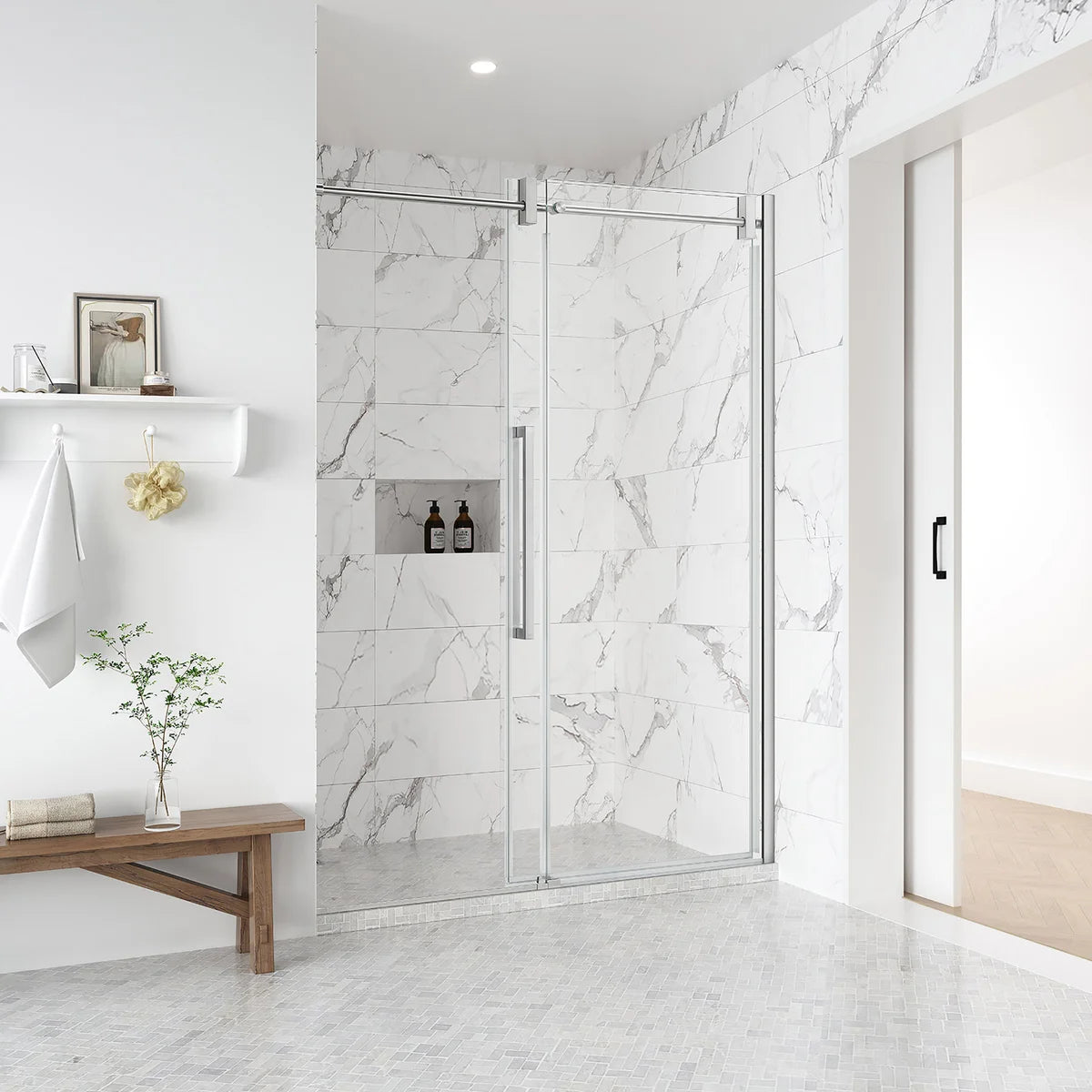 OVE Decors Dayton Frameless Glass Alcove Shower Door