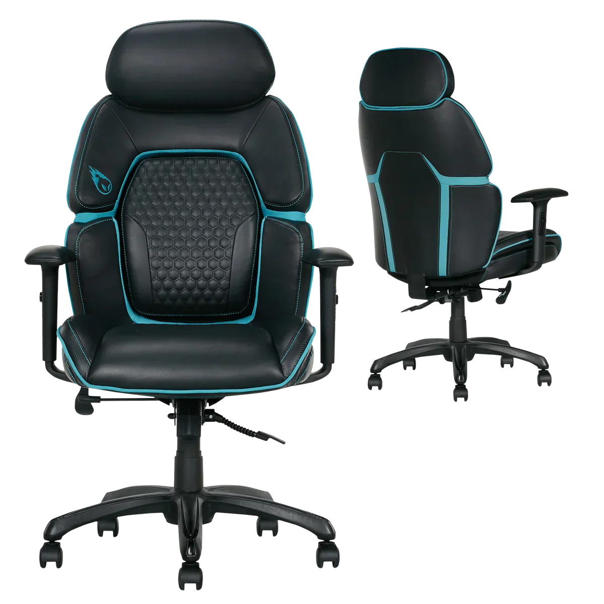 DPS Centurion Gaming Chair with Adjustable Headrest Black and Blue