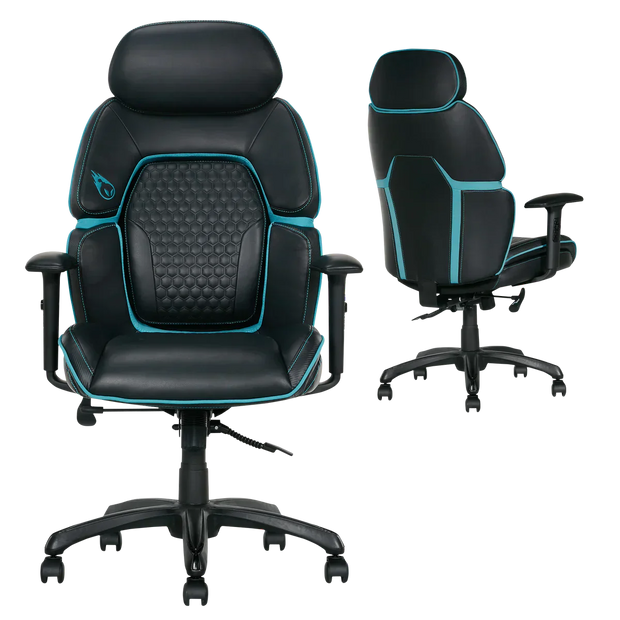 DPS Centurion Gaming Chair with Adjustable Headrest Black and Blue